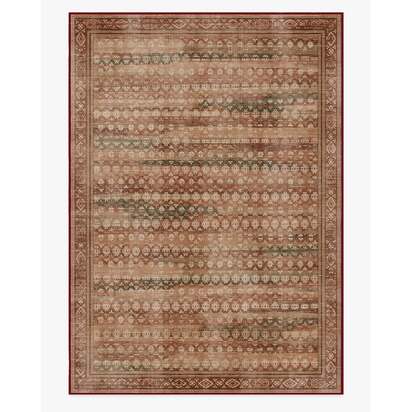 Solana Rust & Sage Flatwoven Rug - 305 x 425 cm - Rug + Pad System