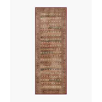 Solana Rust & Sage Flatwoven Rug - 75 x 215 cm - Rug + Cushioned Pad System