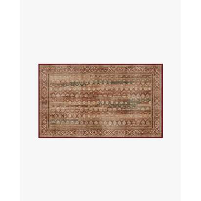 Solana Rust & Sage Flatwoven Rug - 90 x 150 cm - Rug + Cushioned Pad System
