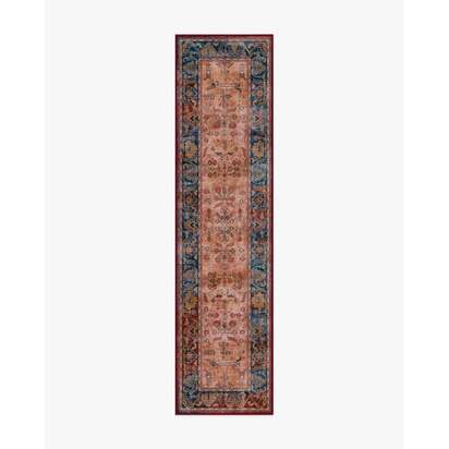 Yara Navy & Bronze Flatwoven Rug - 75 x 305 cm - Rug + Pad System