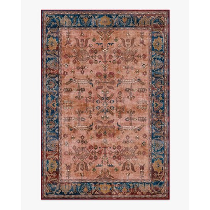 Yara Navy & Bronze Flatwoven Rug - 200 x 290 cm - Rug + Pad System