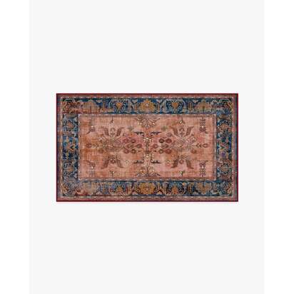 Yara Navy & Bronze Flatwoven Rug - 90 x 150 cm - Rug + Cushioned Pad System