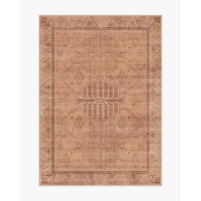 Zariah Rose & Rust Flatwoven Rug - 150 x 215 cm - Rug + Cushioned Pad System