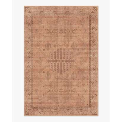 Zariah Rose & Rust Flatwoven Rug - 185 x 275 cm - Rug + Cushioned Pad System