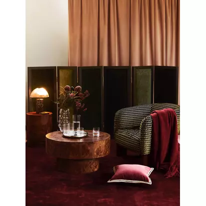 John Lewis Burl Side Table Walnut | H50xW40xD40cm