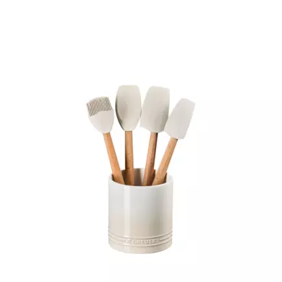 Le Creuset Stoneware Utensil Jar & Tool Set, Meringue Meringue