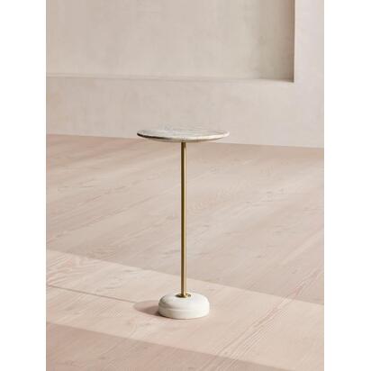 Fleet Side Table, Small, Terra Bianca Marble