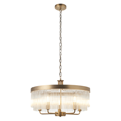 Lyon 5 Pendant Light Warm Antique Brass