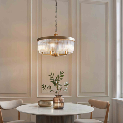 Lyon 5 Pendant Light Warm Antique Brass