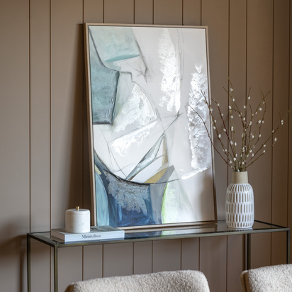 Dulwich Teal Sketched Lines Canvas