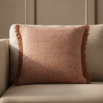 OKA | Kinara Cushion Cover - Rust | Cushion Cover
