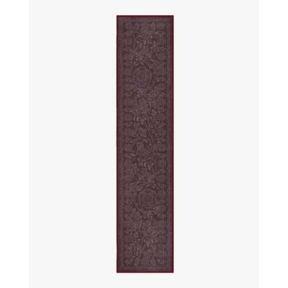 Chamomile Burgundy Flatwoven Rug by Morris & Co. - 75 x 365 cm - Rug + Pad System