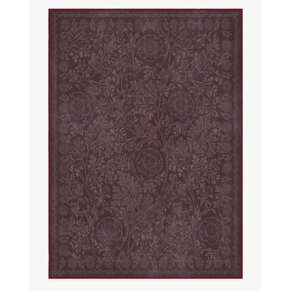 Chamomile Burgundy Flatwoven Rug by Morris & Co. - 305 x 425 cm - Rug + Pad System