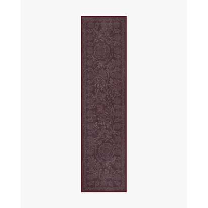 Chamomile Burgundy Flatwoven Rug by Morris & Co. - 75 x 305 cm - Rug + Cushioned Pad System
