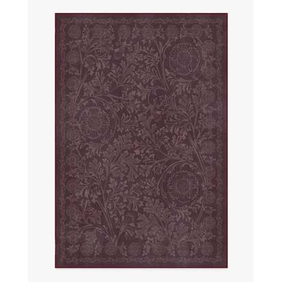 Chamomile Burgundy Flatwoven Rug by Morris & Co. - 185 x 275 cm - Rug + Cushioned Pad System