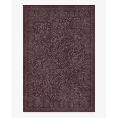 Chamomile Burgundy Flatwoven Rug by Morris & Co. - 200 x 290 cm - Rug + Cushioned Pad System