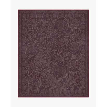 Chamomile Burgundy Flatwoven Rug by Morris & Co. - 245 x 305 cm - Rug + Cushioned Pad System