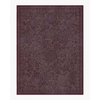 Chamomile Burgundy Flatwoven Rug by Morris & Co. - 275 x 365 cm - Rug + Cushioned Pad System