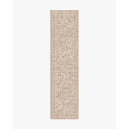 Chamomile Cream Flatwoven Rug by Morris & Co. - 75 x 305 cm - Rug + Pad System