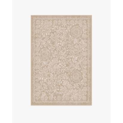 Chamomile Cream Flatwoven Rug by Morris & Co. - 120 x 185 cm - Rug + Pad System