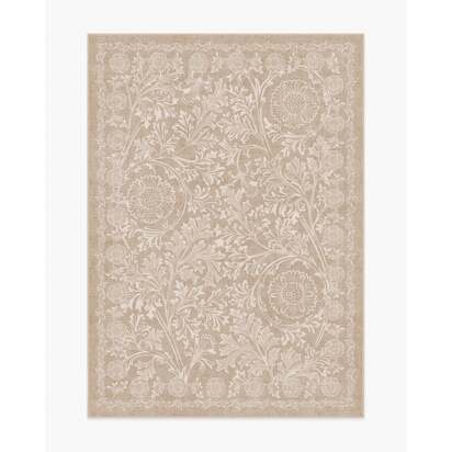 Chamomile Cream Flatwoven Rug by Morris & Co. - 150 x 215 cm - Rug + Pad System