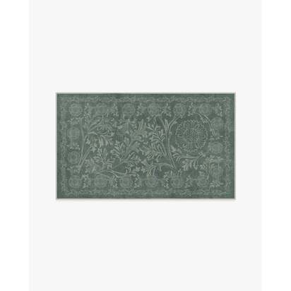 Chamomile Teal Green Flatwoven Rug by Morris & Co. - 90 x 150 cm - Rug + Pad System
