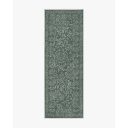 Chamomile Teal Green Flatwoven Rug by Morris & Co. - 90 x 150 cm - Rug + Pad System