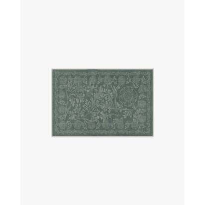Chamomile Teal Green Flatwoven Rug by Morris & Co. - 60 x 90 cm - Rug + Cushioned Pad System