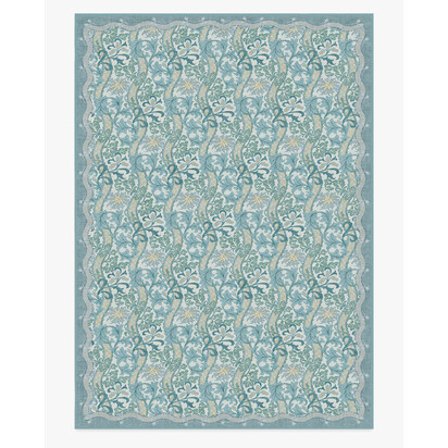 Cornflower Slate Blue Flatwoven Rug by Morris & Co. - 305 x 425 cm - Rug + Pad System