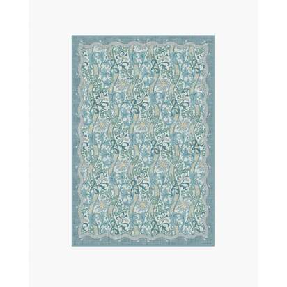 Cornflower Slate Blue Flatwoven Rug by Morris & Co. - 120 x 185 cm - Rug + Cushioned Pad System