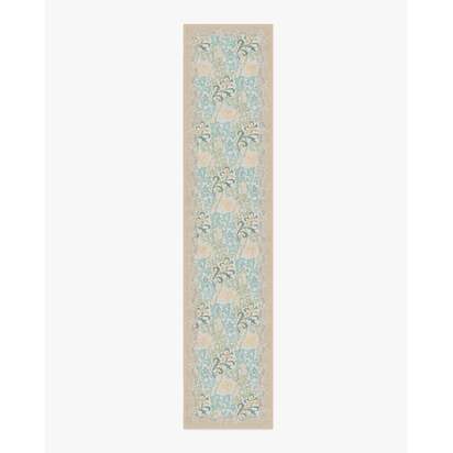 Cornflower Yellow & Sage Flatwoven Rug by Morris & Co. - 75 x 365 cm - Rug + Pad System