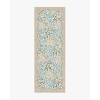 Cornflower Yellow & Sage Flatwoven Rug by Morris & Co. - 245 x 305 cm - Rug + Pad System