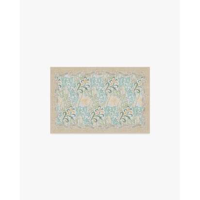 Cornflower Yellow & Sage Flatwoven Rug by Morris & Co. - 60 x 90 cm - Rug + Cushioned Pad System