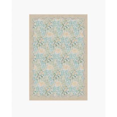 Cornflower Yellow & Sage Flatwoven Rug by Morris & Co. - 120 x 185 cm - Rug + Cushioned Pad System