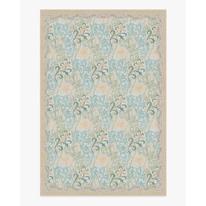 Cornflower Yellow & Sage Flatwoven Rug by Morris & Co. - 200 x 290 cm - Rug + Cushioned Pad System