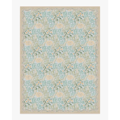 Cornflower Yellow & Sage Flatwoven Rug by Morris & Co. - 275 x 365 cm - Rug + Cushioned Pad System