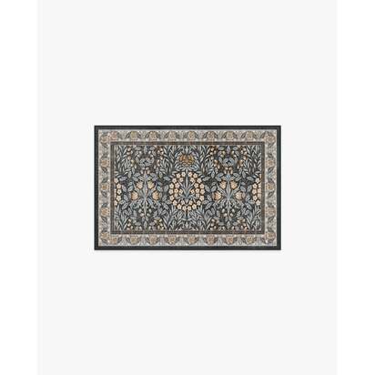 Daisy & Oak Charcoal Flatwoven Rug by Morris & Co. - 60 x 90 cm - Rug + Pad System