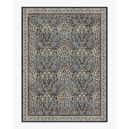 Daisy & Oak Charcoal Flatwoven Rug by Morris & Co. - 275 x 365 cm - Rug + Pad System
