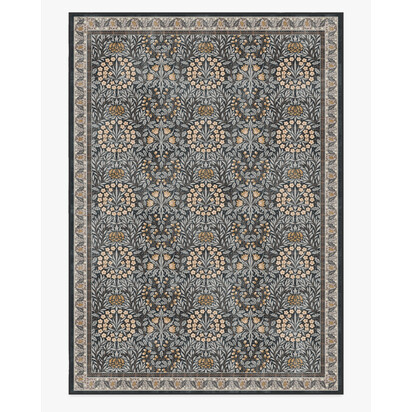 Daisy & Oak Charcoal Flatwoven Rug by Morris & Co. - 305 x 425 cm - Rug + Pad System