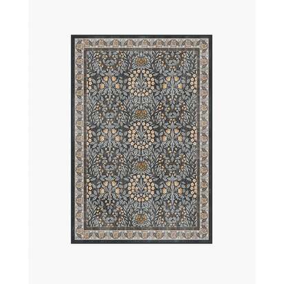 Daisy & Oak Charcoal Flatwoven Rug by Morris & Co. - 120 x 185 cm - Rug + Cushioned Pad System