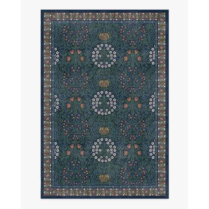 Daisy & Oak Indigo Flatwoven Rug by Morris & Co. - 185 x 275 cm - Rug + Pad System