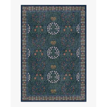 Daisy & Oak Indigo Flatwoven Rug by Morris & Co. - 200 x 290 cm - Rug + Pad System