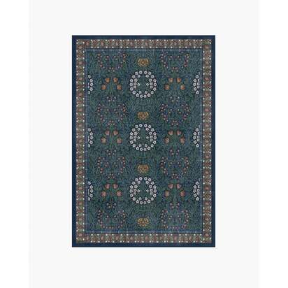 Daisy & Oak Indigo Flatwoven Rug by Morris & Co. - 120 x 185 cm - Rug + Cushioned Pad System