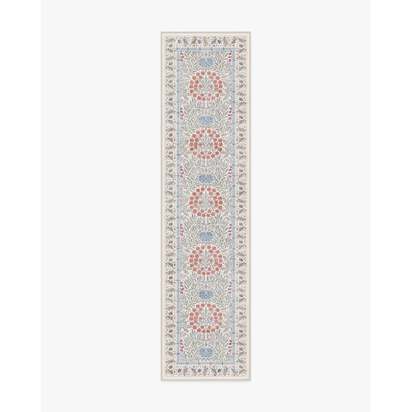 Daisy & Oak Ivory Flatwoven Rug by Morris & Co. - 75 x 305 cm - Rug + Cushioned Pad System