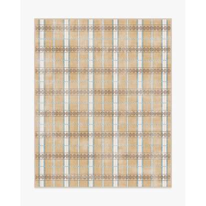 Hanover Check Natural Flatwoven Rug by Morris & Co. - 245 x 305 cm - Rug + Pad System