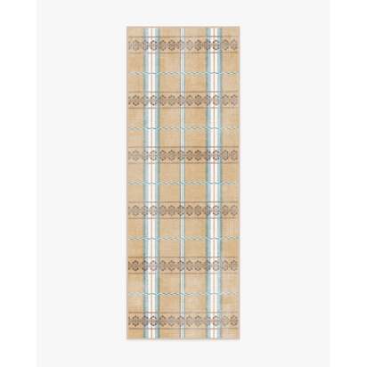 Hanover Check Natural Flatwoven Rug by Morris & Co. - 200 x 290 cm - Rug + Cushioned Pad System