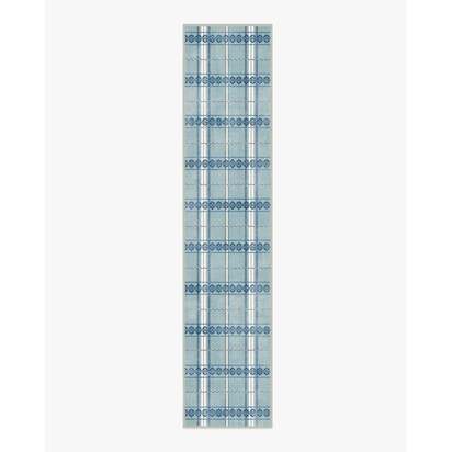 Hanover Check Teal Rug by Morris & Co. - 75 x 365 cm - All-In-One Rug