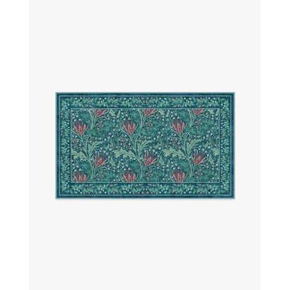 Lent Lily Blue Flatwoven Rug by Morris & Co. - 90 x 150 cm - Rug + Pad System
