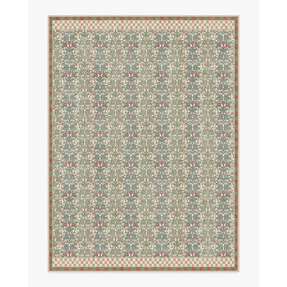 Oak & Blossom Sage & Coral Rug by Morris & Co. - 275 x 365 cm - All-In-One Rug