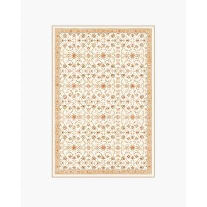 Persian Scroll Cream Flatwoven Rug by Morris & Co. - 120 x 185 cm - Rug + Pad System